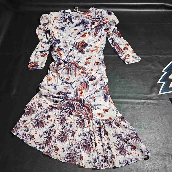 NWT Diane Von Furstenberg Toile Bouquet Ivory Multi Lila Dress‎ Large - Picture 2 of 5